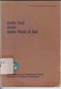 Cerita Panji dalam Sastra Klasik di Bali