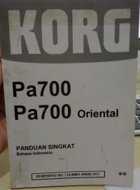 KORG Pa700/Pa700 Oriental: Panduan Singkat (Bahasa Indonesia)