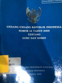 Image of UU RI NO.14 Tahun 2005 TENTANG GURU DAN DOSEN