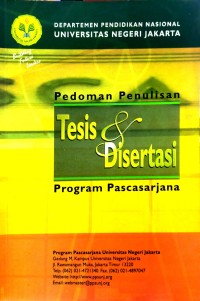 Pedoman Penulisan Tesis & Disertasi Program Pascasarjana
